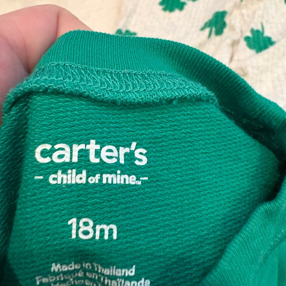 🌸5/$50🌸Carter’s Green "Lucky" Sweatshirt and Shamrock Leggings Set - Picture 4 of 4